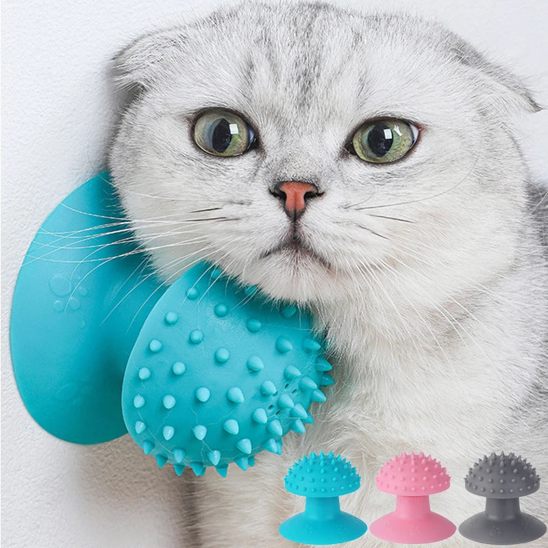 Cat Hair Brush Cats Comb Corner Scratching Sucker Cup Pet Hair Removal Hair Scrubber Pet Massage Grooming Cleaning Pet Supplies