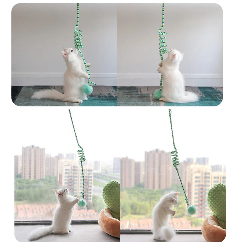 Interactive Cat Hanging Toy Simulation Cat Toy Funny Self-hey Interactive Toy for Kitten Playing Teaser Wand Toy Cat with bell